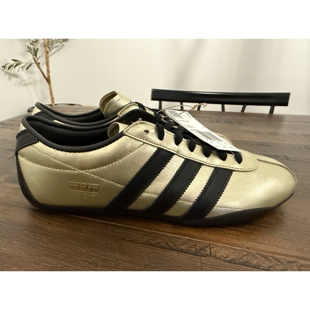 adidas Tokyo W Gold Black Lace Low Top Athletic Sneakers Synthetic Outsole 9.5
